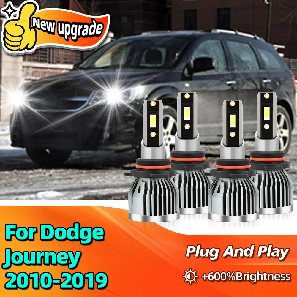 

2/4 шт. светодиодные фары автомобиля, лампы Canbus для DODGE Journey 2010 2011 2012 2013 2014 2015 2016 2017 2018 2019 6000K