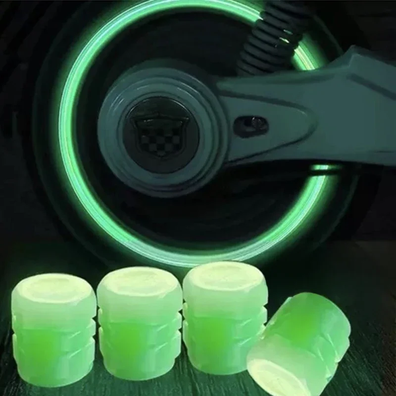 Bouchons de Valve de pneu lumineux universels pour voiture, fluorescents, brillants de nuit, pour moto, vélo, roue de pneu, moyeu de Valve, bouchons de tige, décor