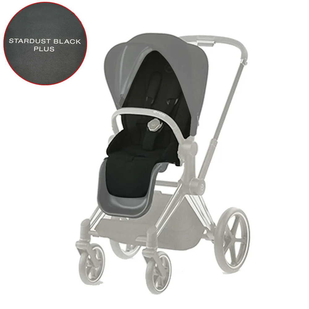 Чехол для сиденья коляски Cybex Priam 4 E-Priam 4, комплект сидений Stardust Black Plus, цветной, с ремнями безопасности, матрасом и подушкой, аксессуары для детских колясок