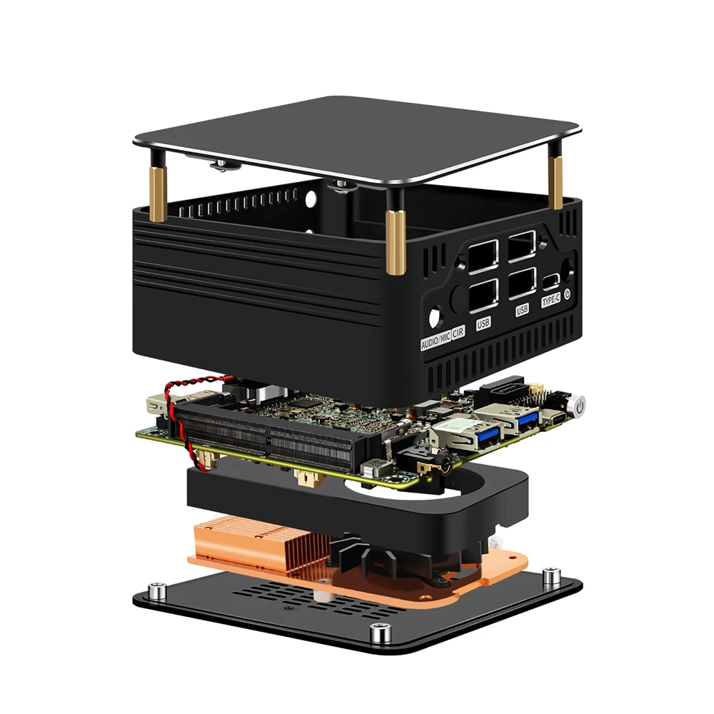 جهاز كمبيوتر صغير من HUNSN ، HTPC ، خادم صغير ، كمبيوتر مكتبي ، BJ01 ، إنتل I3 /I5 /I7 ، جهاز استقبال بالأشعة تحت الحمراء من CIR ، Type-C ، 2LAN ، HDMI ، Mini DP