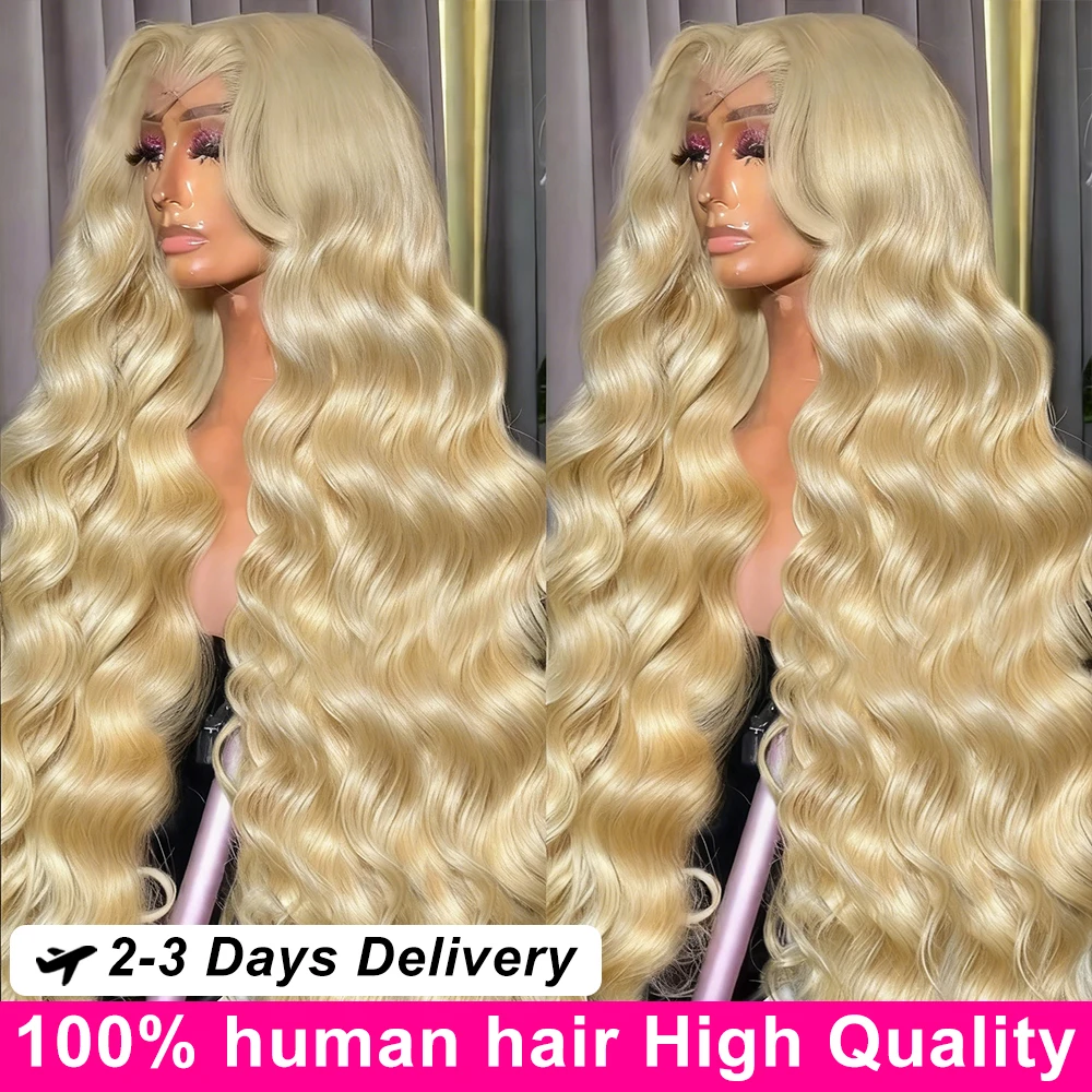 

13x6 Brazilian Natural Color Body Wave 38 40 Inch 613 Body Wave Blonde 613 Human Hair Wig Lace Front Wig For Women Human Hair