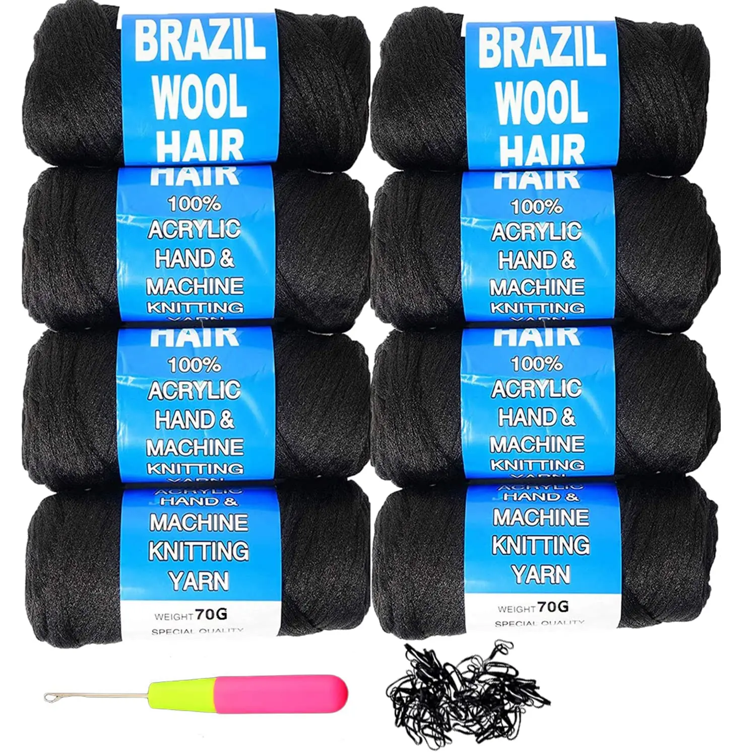 Brazilian Eco-Friendly Synthetic Wool Hair Extensions for Braiding, Ideal for Women's Senegalese Twists and Faux Locs Styles 50m