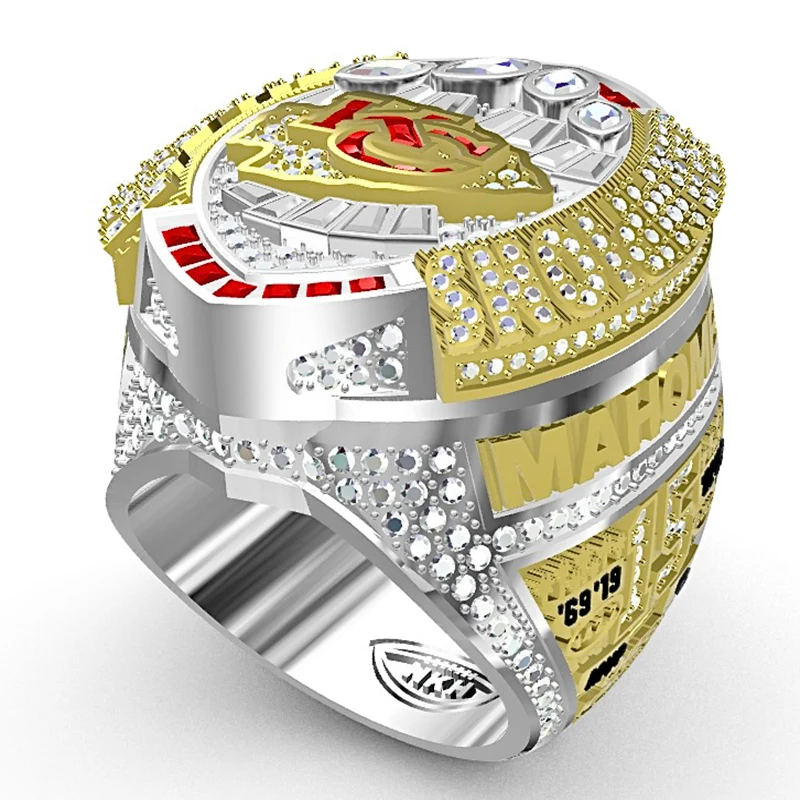 Pre-sale New 2023 Championship ring souvenir Gift for Friends Ring rugby football Gift Fan souvenir ring，New structural design