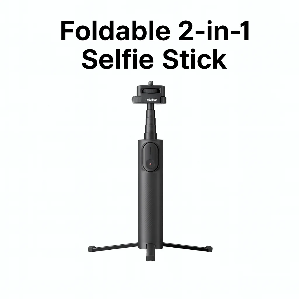 

For Insta360 Foldable Selfie Stick Tripod, 2-in-1 Portable Pocket Pole | Invisible Shooting for X5 X4 X3 | Remote Control Option
