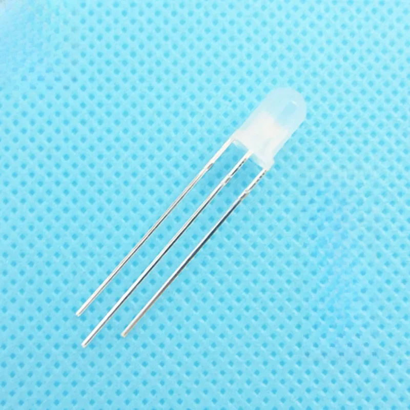 10 sztuk/partia F3 3mm LED bi-color rozproszone czerwony niebieski wspólna katoda okrągły dioda emitująca światło podwójny mglisty dwa Plug-in DIY Kit — zdjęcie 2