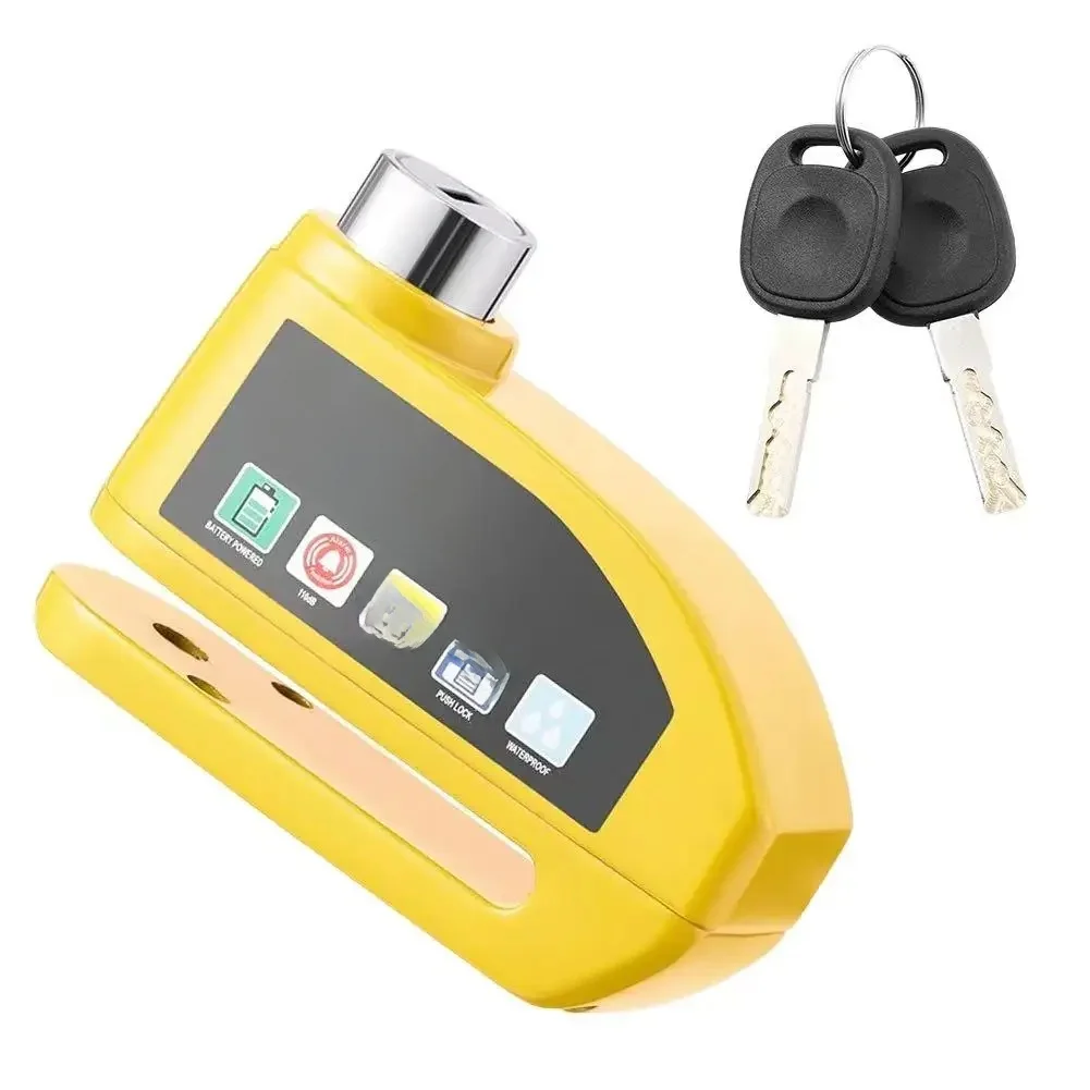 AliExpress NONE Waterproof Motorcycle Alarm Lock Bike Scooter Security Anti-theft Lock Motorbike Disc Brake Lock +Lock Bracket+Reminder Rope