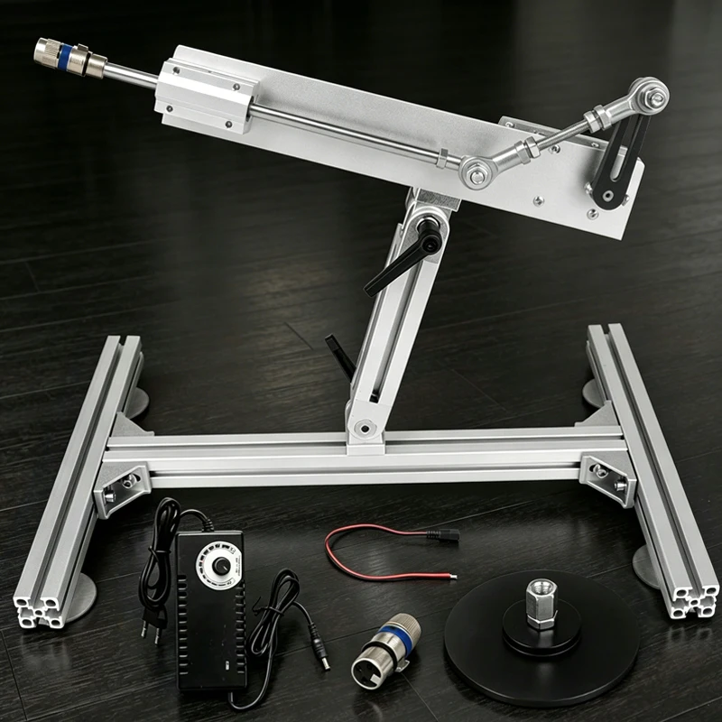 Kit d'actionneur linéaire télescopique à forte poussée et longue course, course réglable de 30 à 150 mm, 120 tr/min en option, connecteur 3XLR/ventouse/support