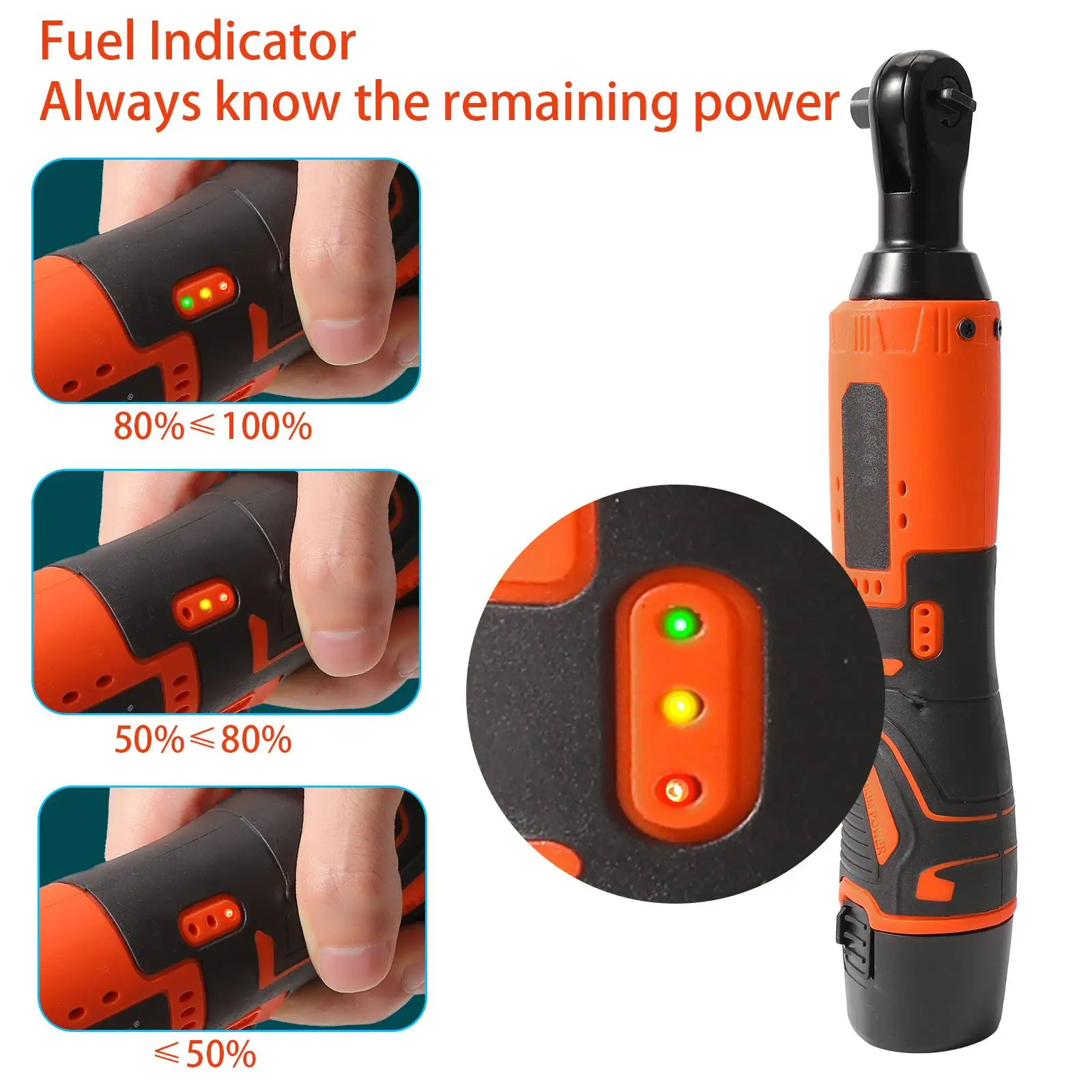 12V/18V Cordless Electric Wrench Rechargeable Impact Wrench 3/8 Inch Right Angle Ratchet Wrenches Impact Driver Power Tool