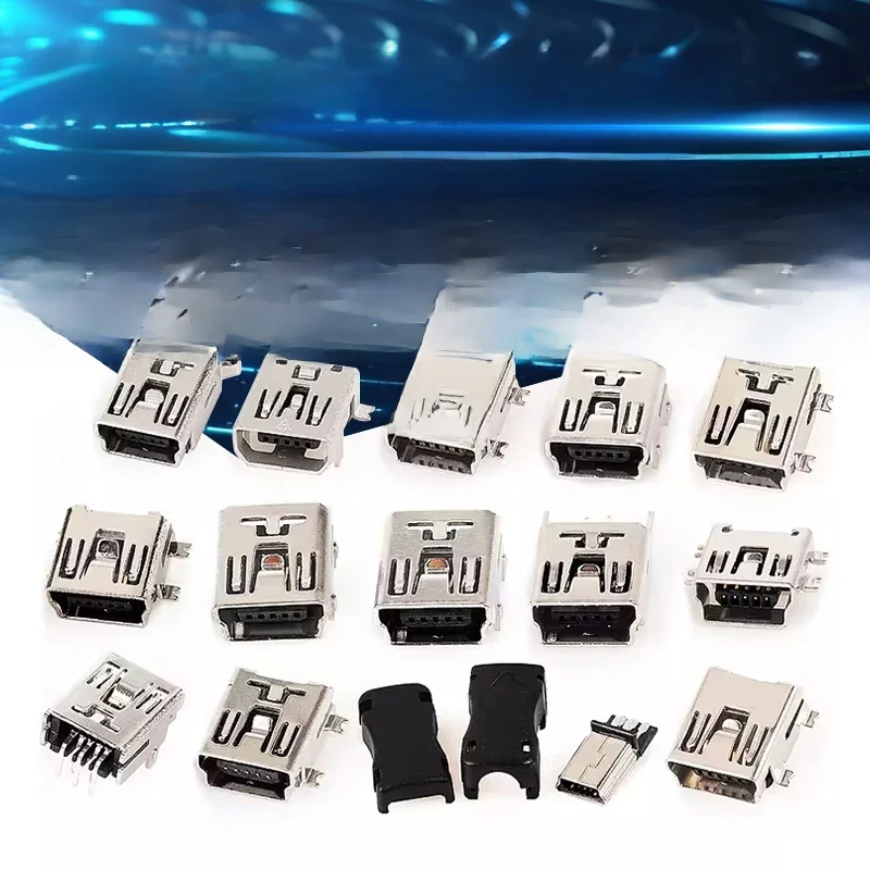 10PCS Mini USB SMT SMD DIP 5 Pin Female Mini Type B Socket Connector Plug Straight DIP Jack Tail Connector Plug-in MINI USB — zdjęcie 2
