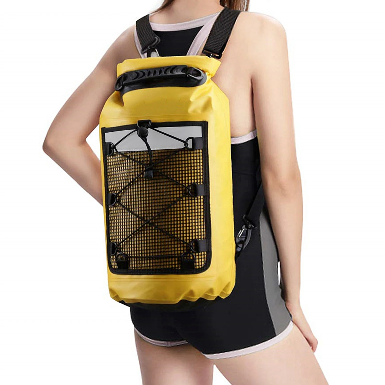 حقيبة شاطئ ذات سعة كبيرة 10/20/30 لتر، حقيبة مقاومة للماء للاستخدام الخارجي، حقيبة شبكية لتتبع نهر السباحة، حقيبة ظهر جافة للسباحة من مادة PVC #3