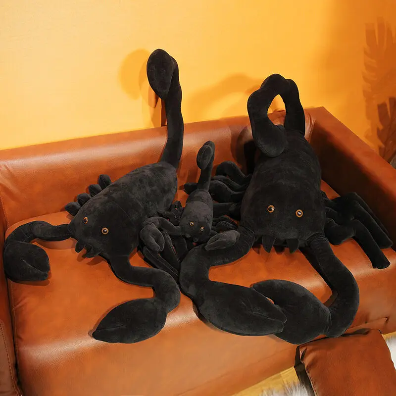 Simulation Black Scorpion Stuffed Animal, Soft Creeping Toys, Unique Plushie Model Dolls Collection For Vintage Halloween