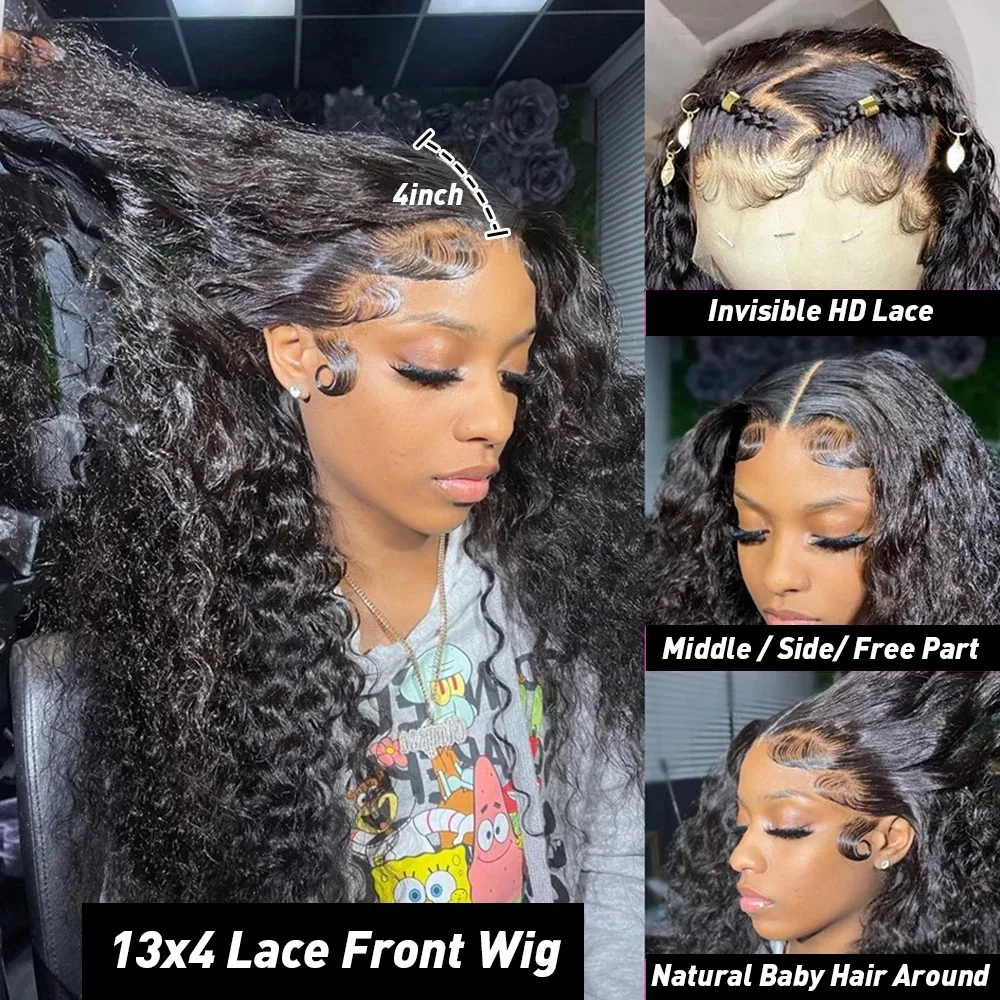 13x6 Hd Deep Wave Lace Frontal Wig Human Hair Curly Wigs 250 Density 13x4 Lace Front Wig Loose Wave 6x6 Closure Glueless Wigs