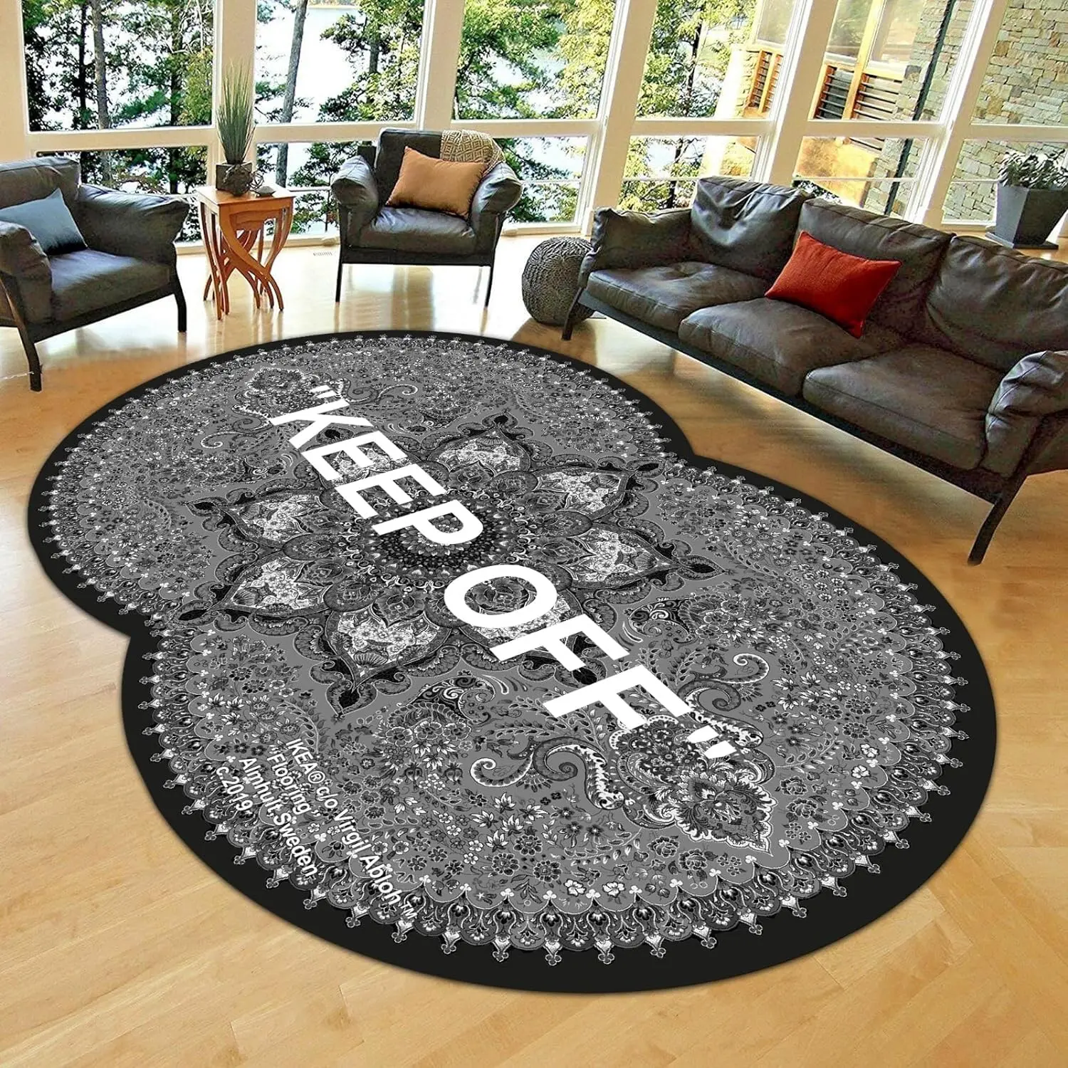 

Keep Off Shaped Carpet, Oval Rug, Balcony Round Rug, Entrance Rug, For Living Room, Area Rug, Shaped Mat