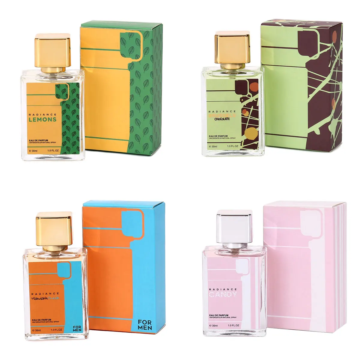 4 Pcs Eau De Parfum Set 30ml Each Unisex Perfume Collection Long Lasting Fresh Fruity Floral Scent Natural Spray Daily Dating Fragrance Gift Kit