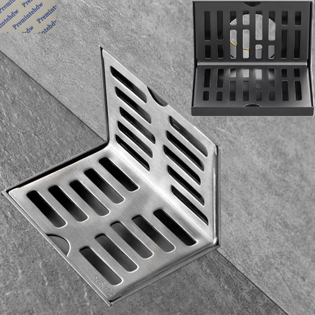 

1 шт. L-образный угловой слив из нержавеющей стали 304 для балкона