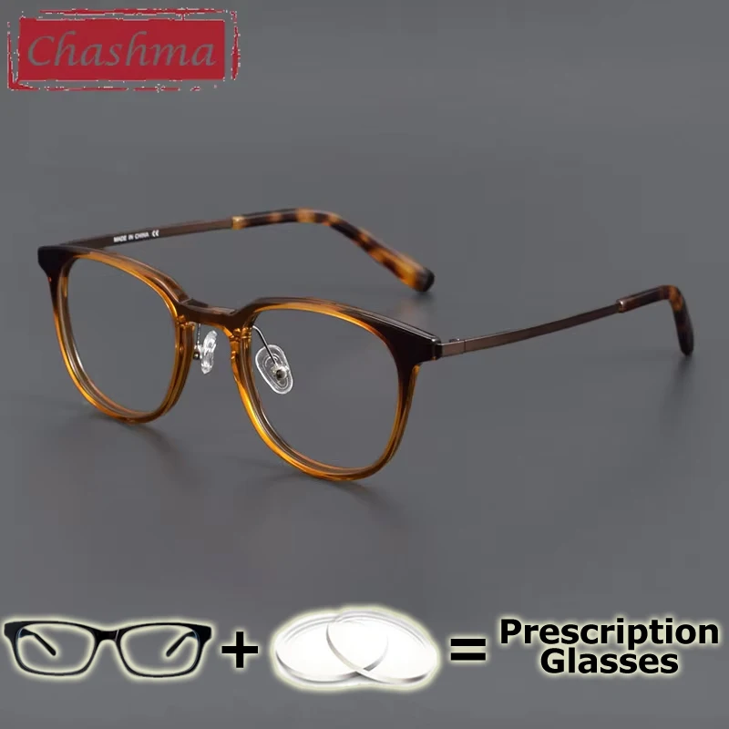

Chashma Prescription Glasses Round Men Fashion Acetate Retro Optical Eyeglasses Frames Multifocal Lenses Myopia Gafas for Female