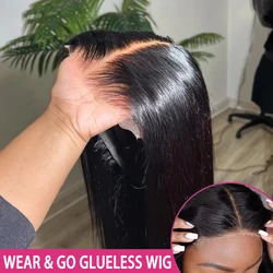 Wear Go Glueless Wig 30 34 Inch Bone Straight 13x6 HD Lace Frontal Wig Ready To Go Human Hair 6x4 HD Glueless Wigs Pre plucked