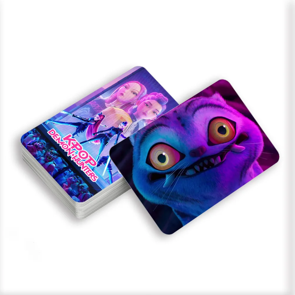 مجموعة بطاقات K-POP Demon Hunters & Sajaboys LOMO مكونة من 96 قطعة - بطاقات صور HUNTR/X Boy Girl Group HD، بطاقات ألعاب تجارية قابلة للجمع من الرسوم المتحركة