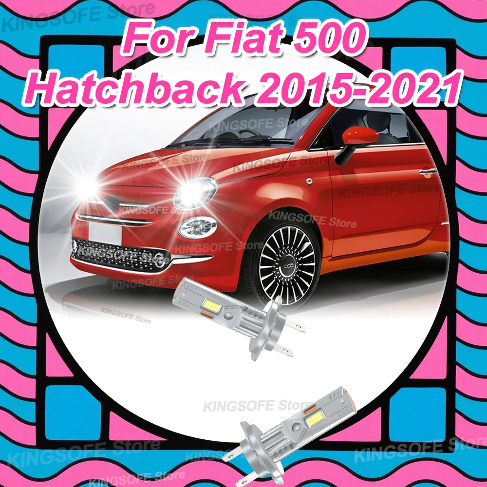 

2Pc 180W High Power LED Bulb Turbo Headlight For Fiat 500 Hatchback 2015 2016 2017 2018 2019 2020 2021