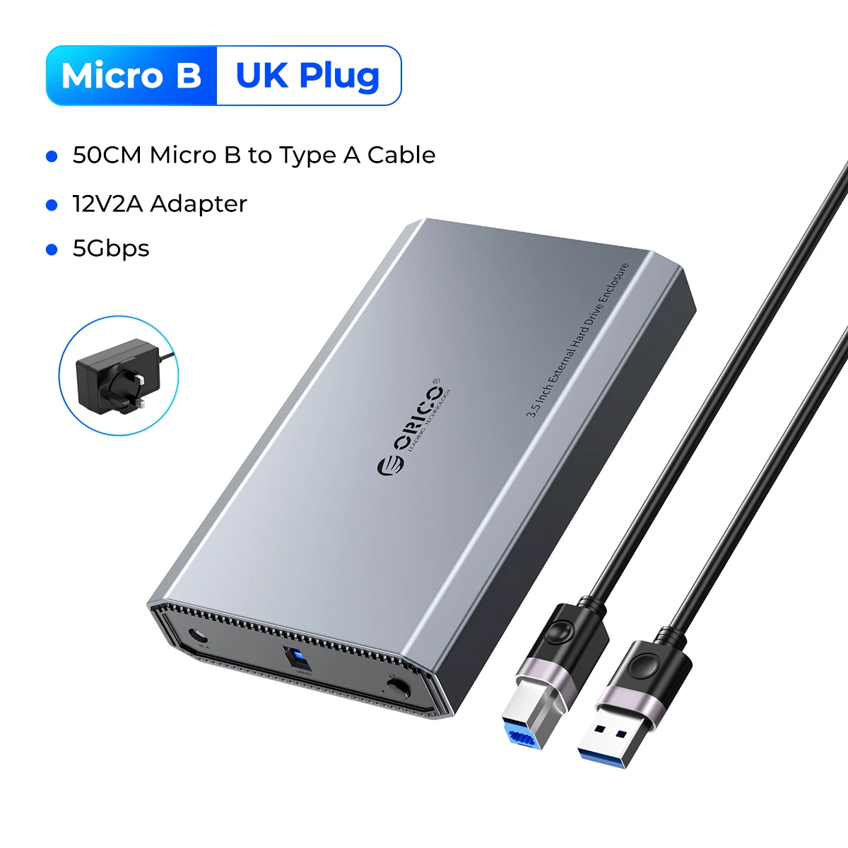 ORICO 3.5インチ Type-C HDDケース 6Gbps アルミ合金