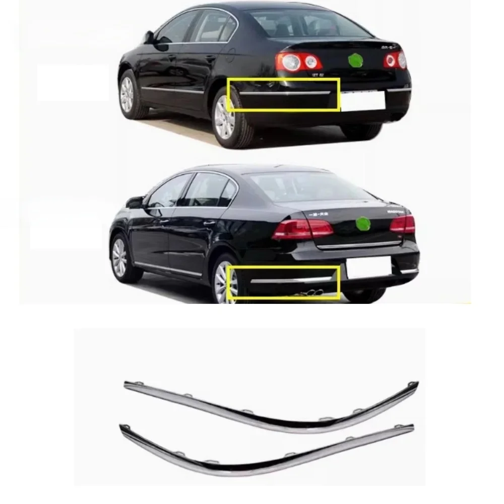 Bande décorative chromée pour pare-chocs arrière, pour VOLKSWAGEN Passat B6 B7 2006 – 2016