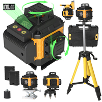 16 Lines 4D Laser Level 360° Self-leveling Horizontal and Vertical Cross Super power Green Laser Beams With Adjustable Tripod