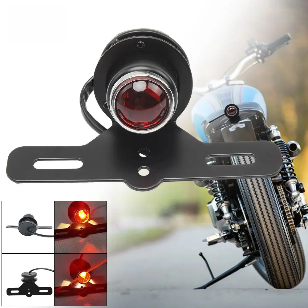 AliExpress PowerMotor Motorcycle Brake Light Universal Stop Signal Lamp Black 12v for Honda Triumph Harley Yamaha Cafe Racer Retro Motor Bike Softail