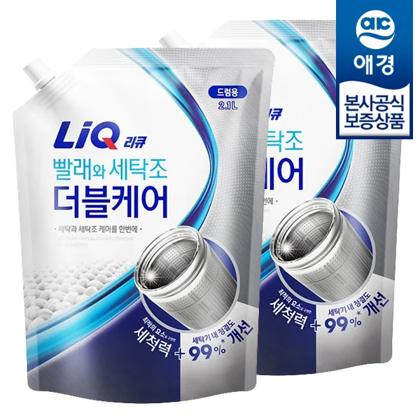 [Aekyung] Refillable 2.1L x 2 x Refillable for washing clothes and washing clothes double care drums