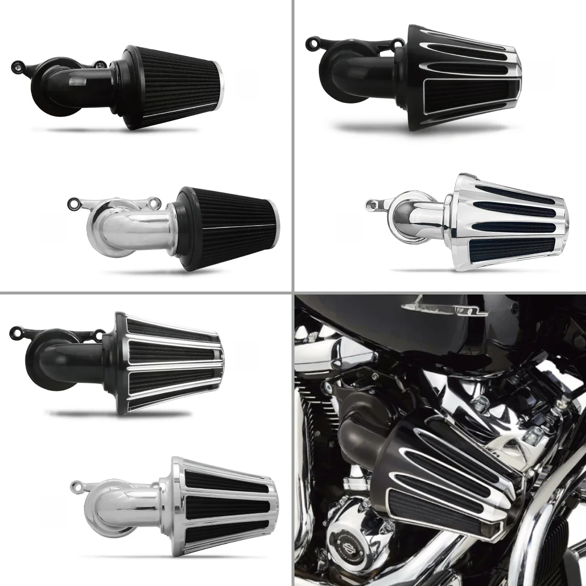Cnc Geslepen Kegel Luchtreiniger Filter Inlaat Kits Voor Harley Sportster Xl883 Xl1200 Ijzer 883 1200 48 Xl 1200V 72 1991-2022 - afbeelding 2