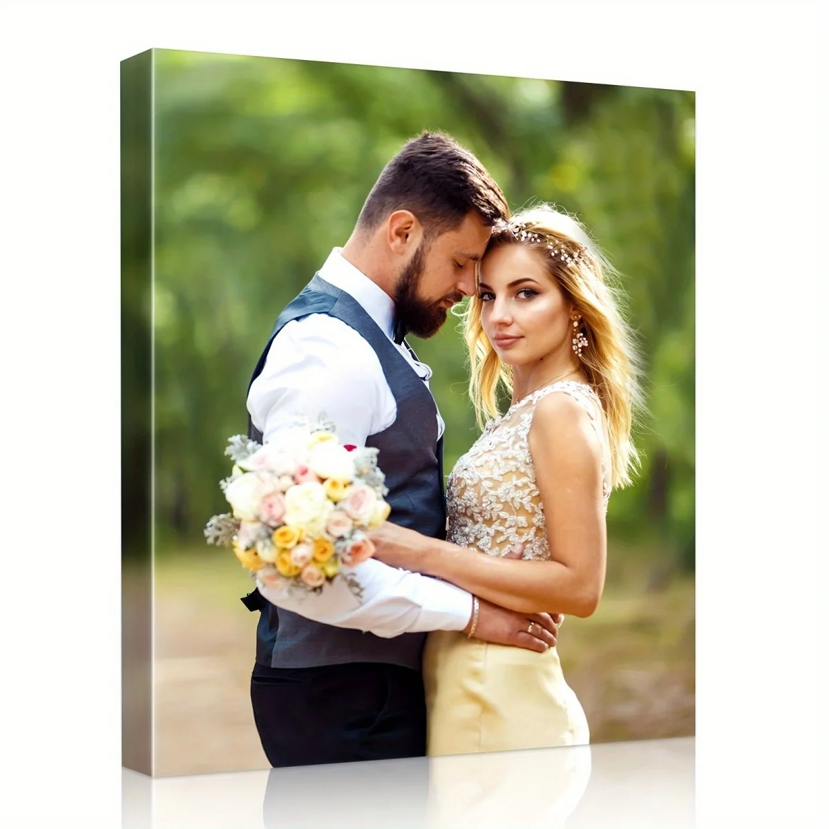 Framed Customizable Family Photo Canvas Print — Personalized Family Canvas Art. Custom Canvas Print: Versatile, Reusable, Exquis view 3