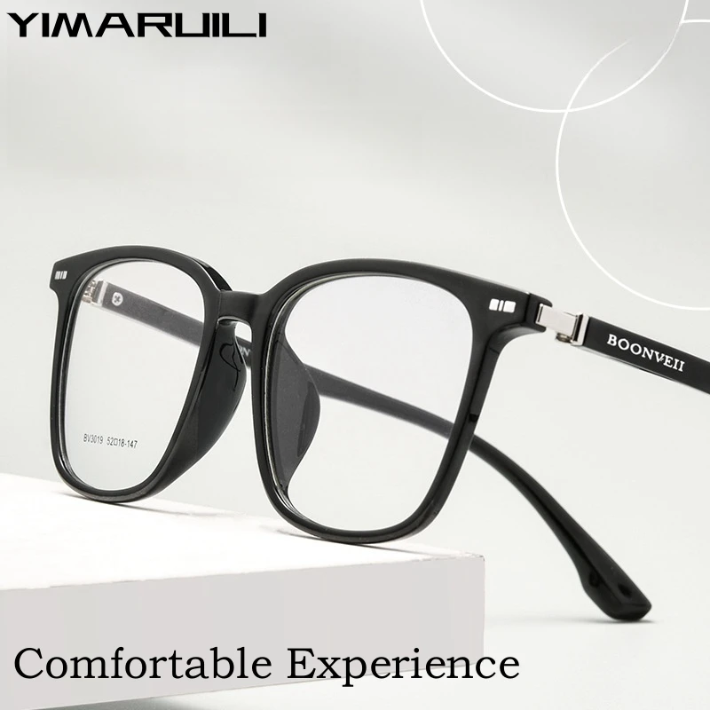 

YIMARUILI New Ultra-light Fashionable And Flexible TR90 Eyewear Women Retro Square Optical Prescription Eyeglasses Frame Men 301