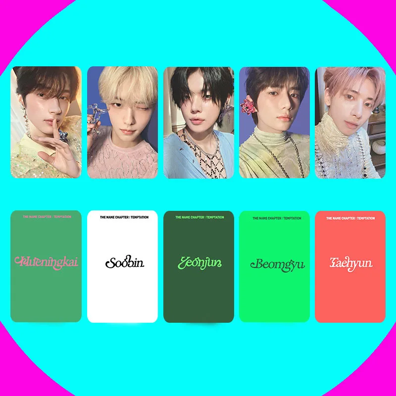 

Kpop YEONJUN SOOBIN BEOMGYU TAEHYUN HUENING KAI TEMPTATION LOMO Card Photocard Double Sided Card Gift Fans Collection