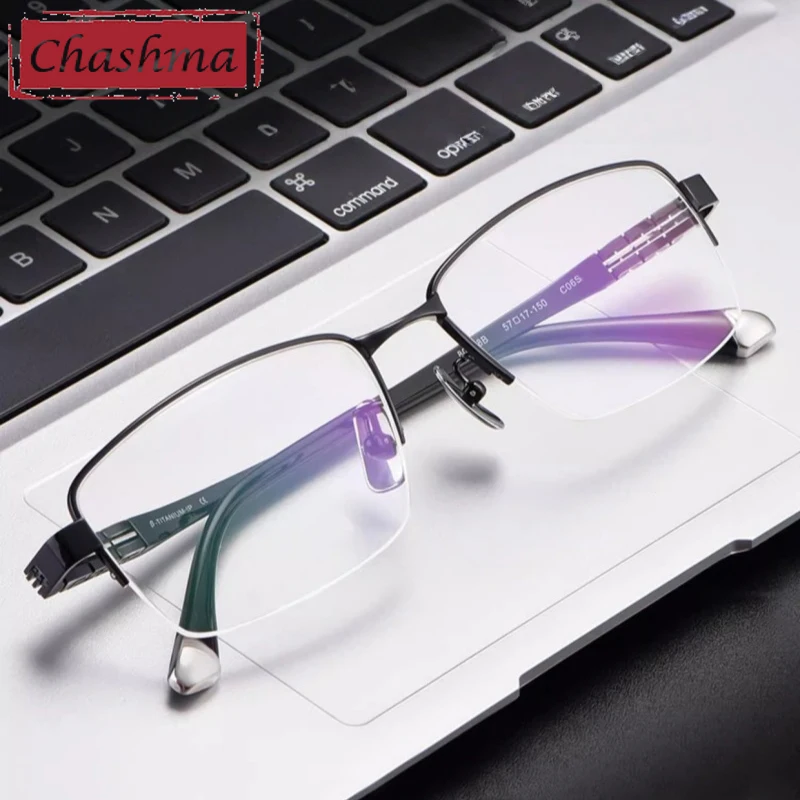 

Chashma Prescription Glasses Gentlemen Wide Face Pure Titanium Eyewear Optical Top Quality Eyeglasses Frame Men Gafas for Recipe
