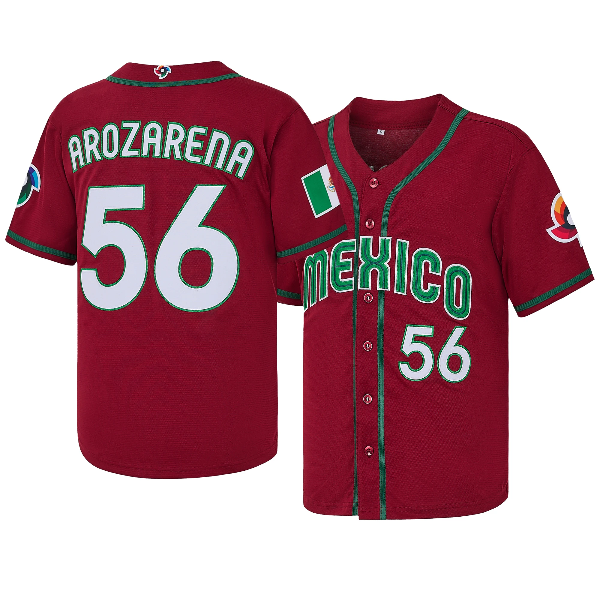 Men's Mexico #56 Randy Arozarena Baseball Jersey,World Baseball Classic Baseball Apparel,Fan Gift for Game Day