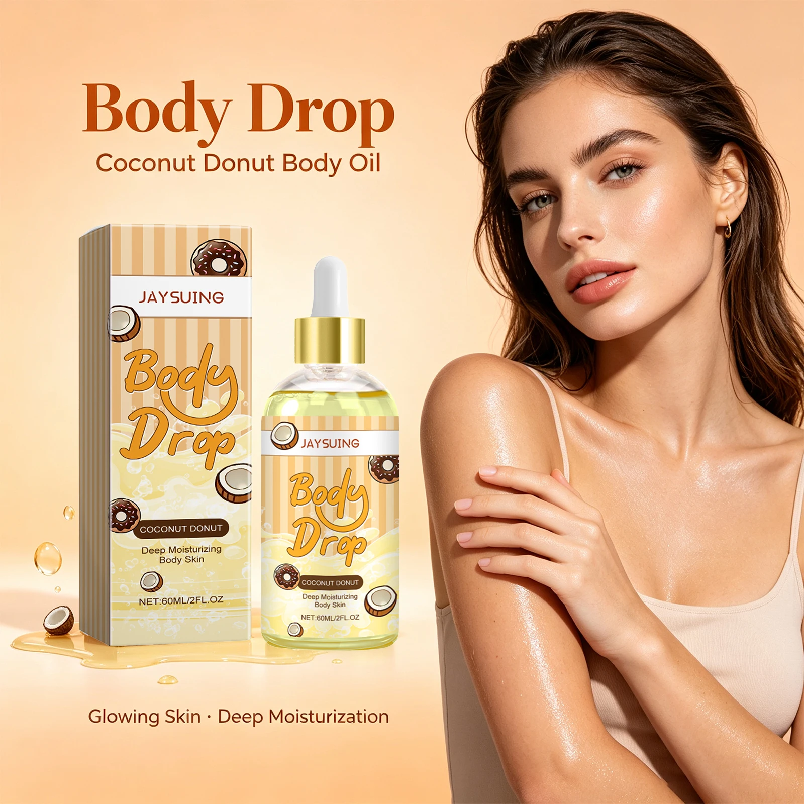 Hyaluronic Acid Nourishing Body Oil Drops Improve Skin Radiance Silky Soft Fast Absorbing Post Shower Moisturizing Body Care Essence