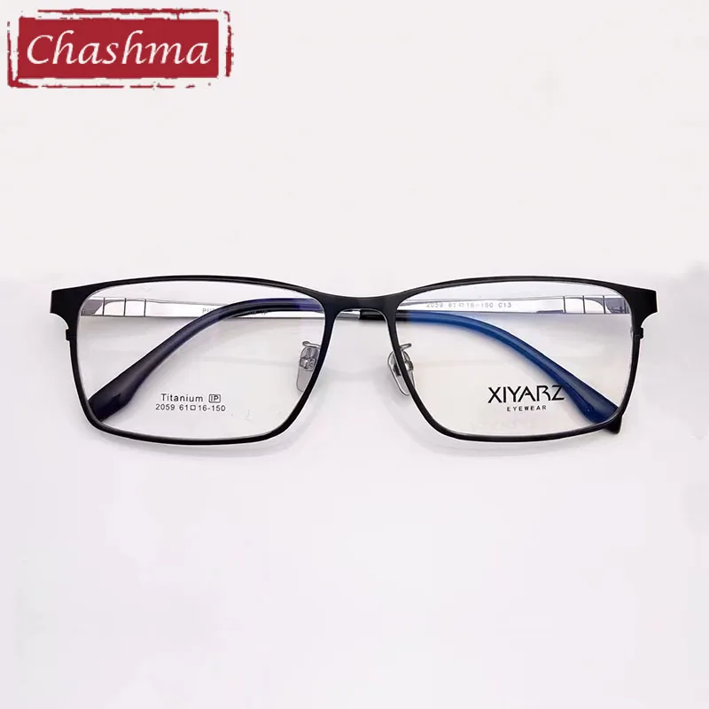 Chashma Prescription Glasses Men Titanium Wide Face Top Quality Eyeglasses Frame Big Eyewear for Progressive Recipe Spectacles