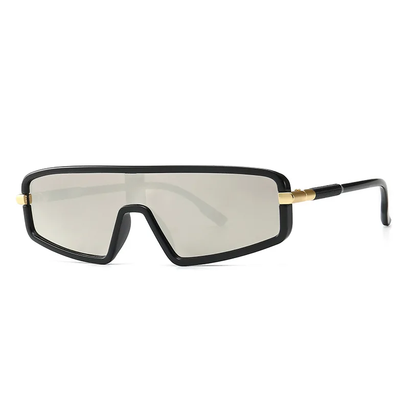 Mode Ein Stück Sonnenbrille Männer Frauen Flache Top Spiegel Gradienten Objektiv Luxus Gläser Trendy Zeigen Shades Kleine Brillen UV400 – Detail 2