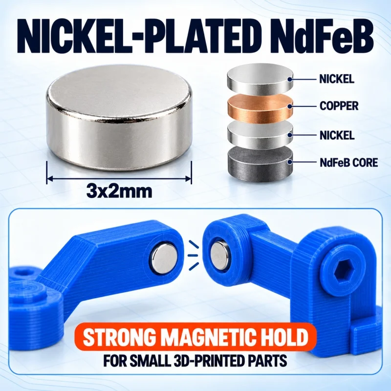 3x2mm 3D Printing Magnets Mini Round Disc Neodymium Magnets for Miniatures Models 3d Printing Tools Kit for DIY, Crafts Parts