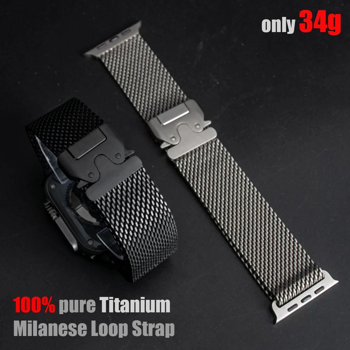 100% reines Titan-Milanese-Armband für Apple Watch Ultra 4 3 2 49mm 46mm 45mm 44mm Metallarmband iWatch 12 11 10 9 8 SE3 – Detail 8