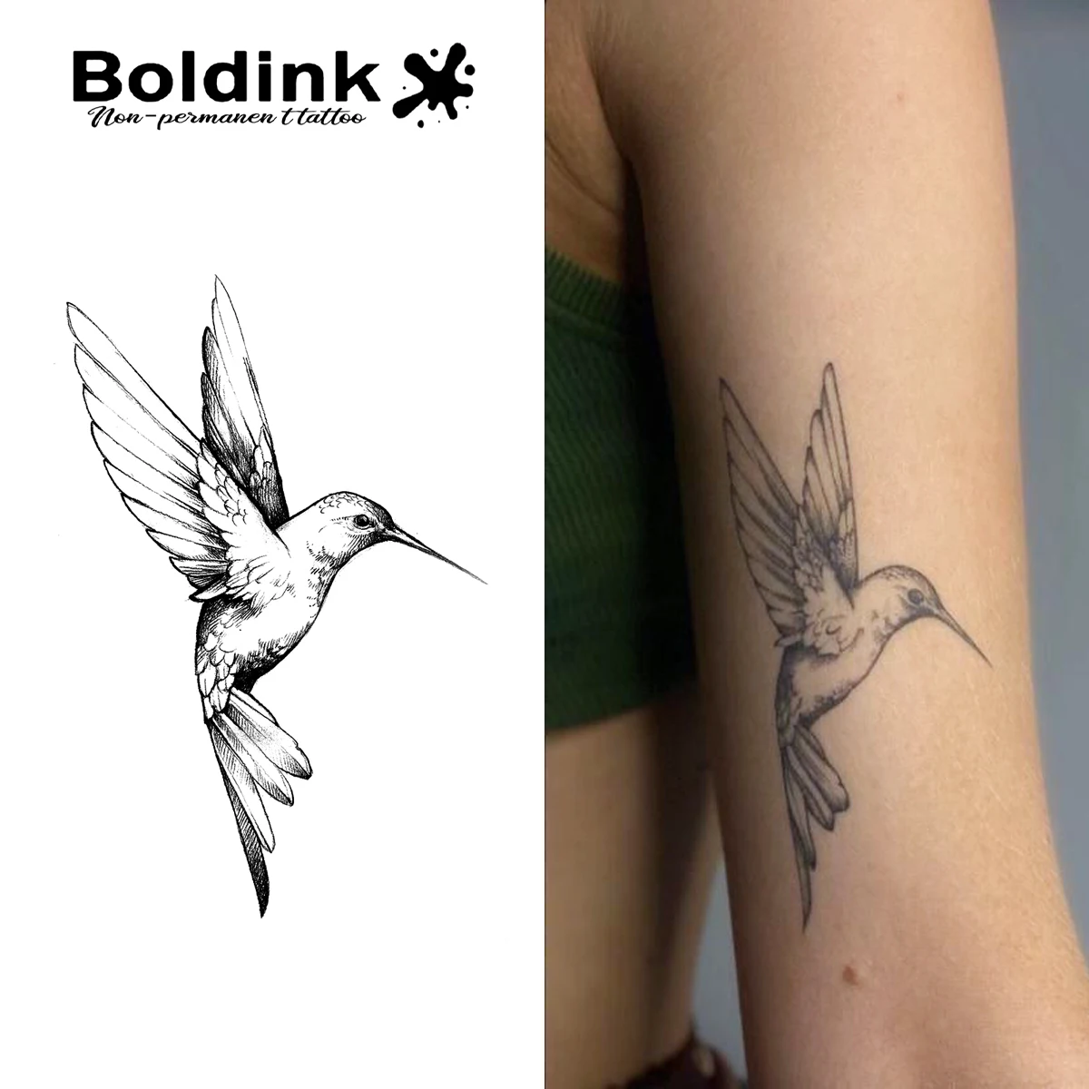 

Bird Temporary Tattoo,Lasts To 15 Days New Technology Magic Waterproof Semi Permanent Sticker.
