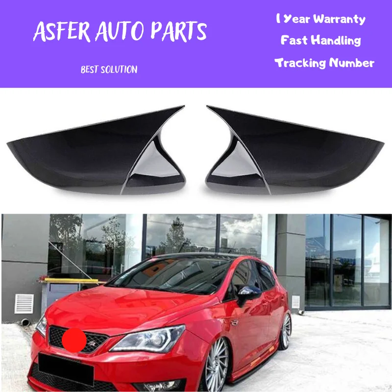 For Seat Ibiza 4 Batman Mirror Cover Piano Black 2009-2017 High Quality Car Accessories Shipping From Turkey