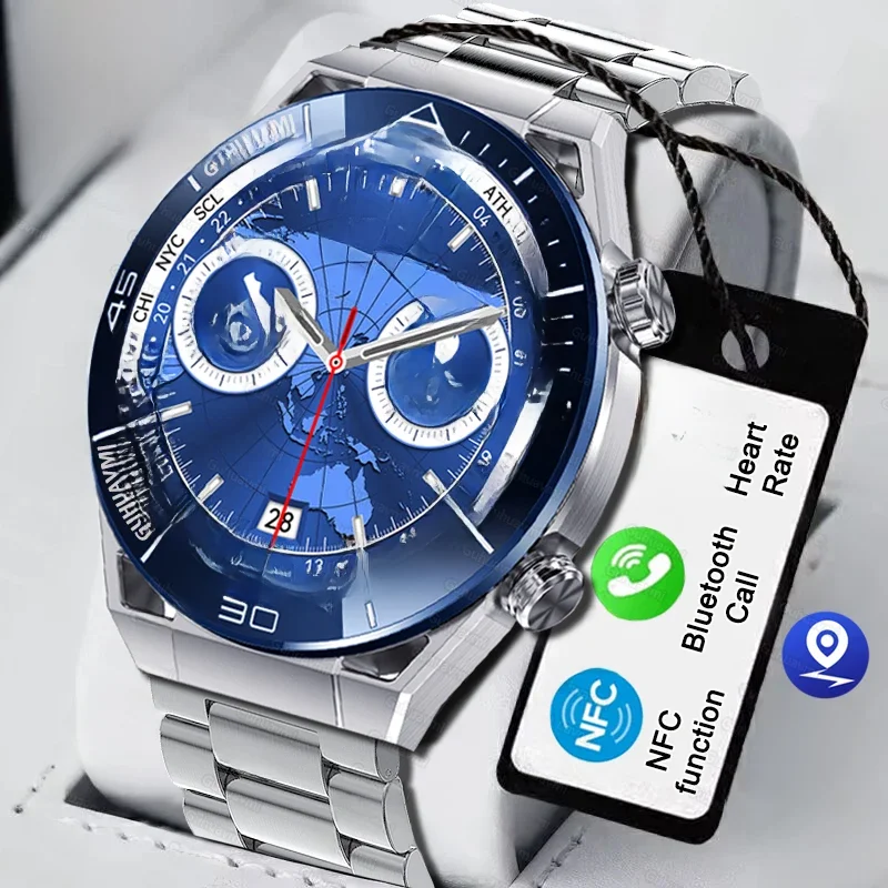 Nfc smart watch männer nennen sport gps track uhren musik benutzer definierte zifferblatt