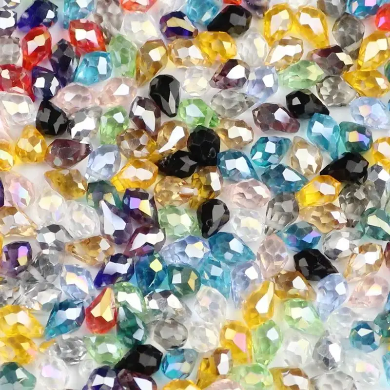 5*8mm 50pcs Briolette Pendant Waterdrop Austrian Crystal Teardrop Glass Loose Beads For Jewelry Making Bracelets DIY Accessories