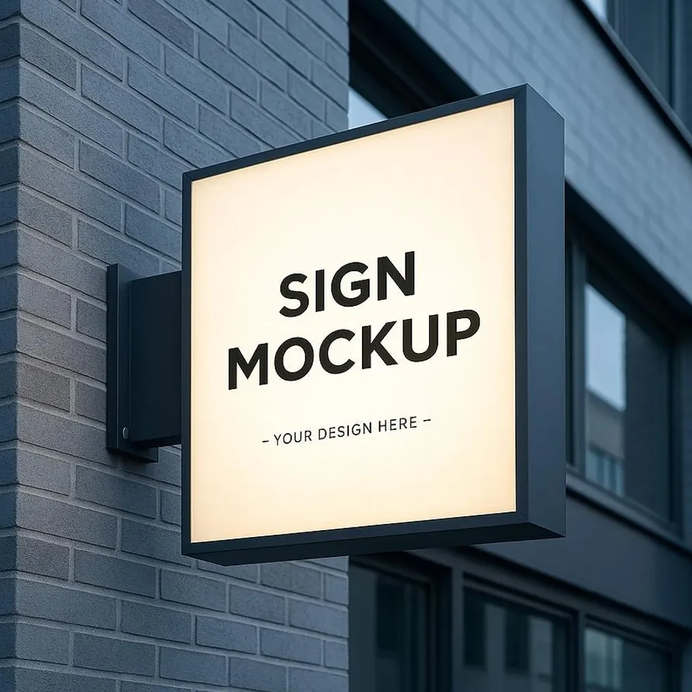 

Custom Light Box Square LED Outdoor Business Sign Illuminated Storefront Sign Single/Double-Sided Personalized Logo Decor Signs