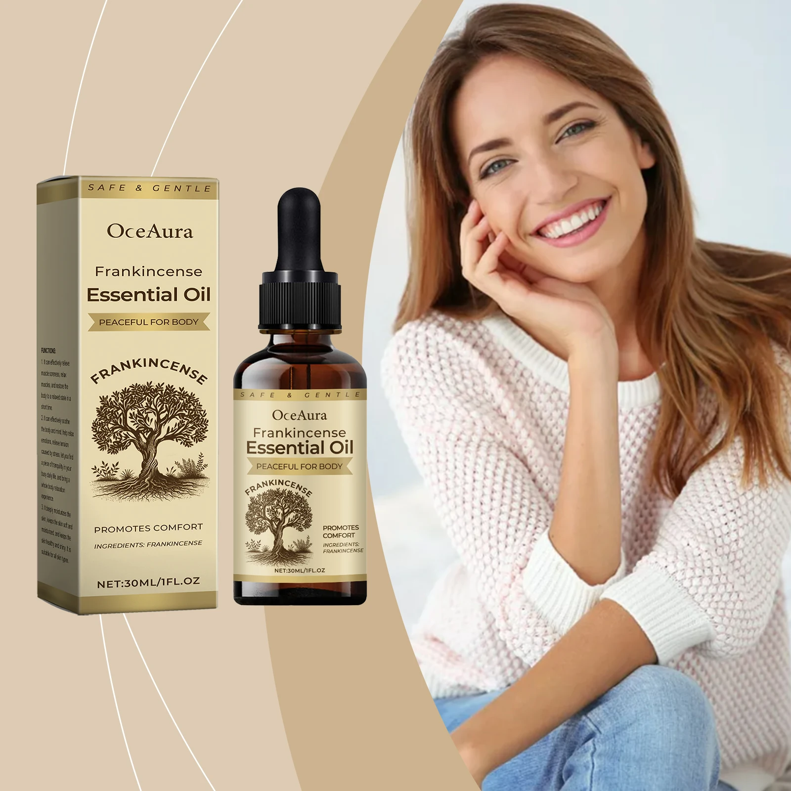 

Oceaura Body Care Essential Oil Relief Discomfort Soothing Massage Shoulder Back Knee Joint Daily Skin Care Body Essence Oil