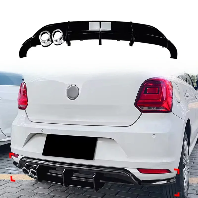 Für VW Polo MK5 6R 2009-2014 Hinten Lip Diffusor Spoiler Splitter Schutz Auto Styling Auto Zubehör