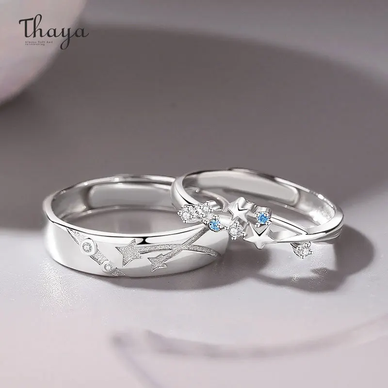 

Thaya Elegant S925 Silver Women Ring Stars Crystal Women Ring Fashion Finger Ring for Couple Engagement Party Fine Jewelry Gift