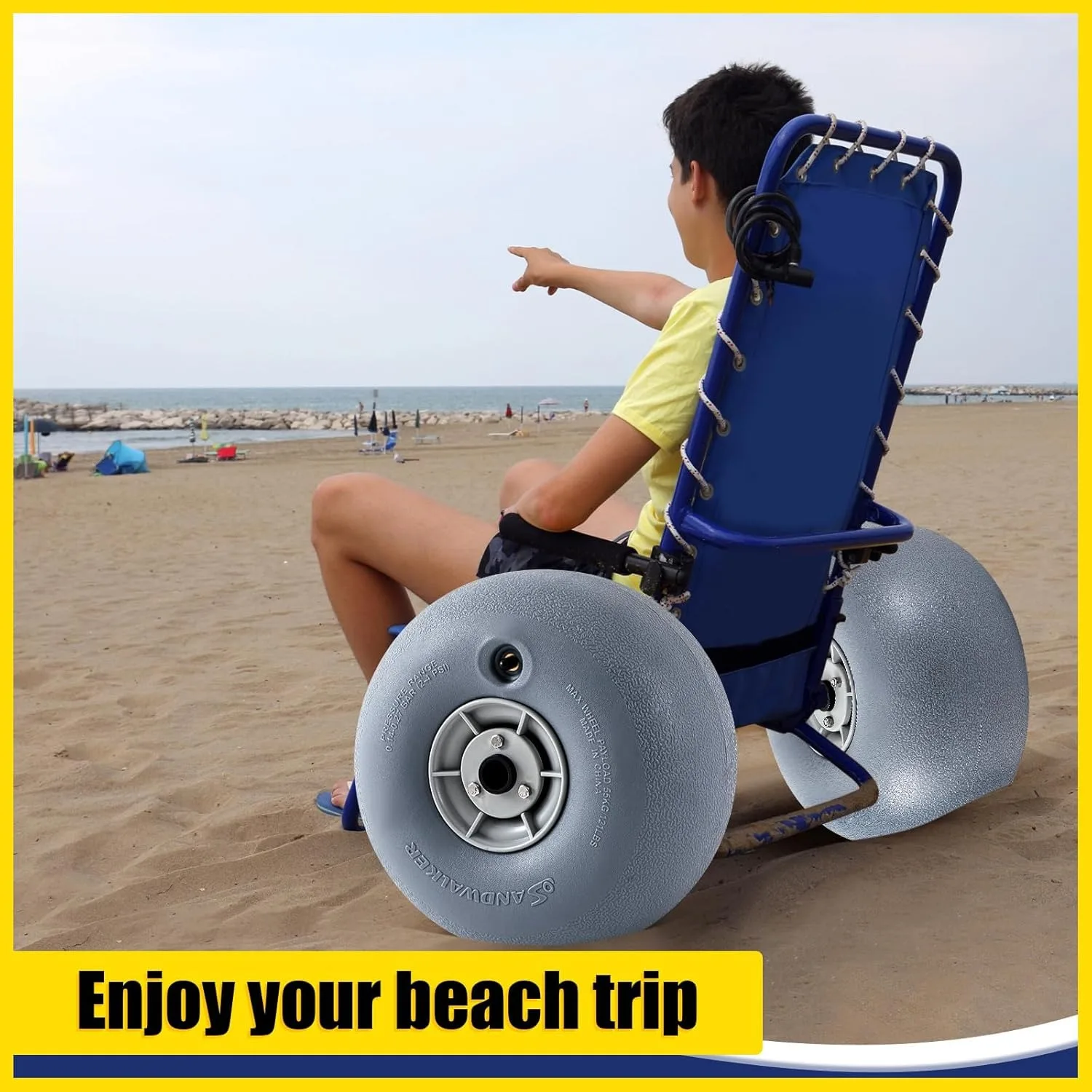 PU Beach Balloon Wheels Beach Cart Tires Replacement Big Sand Wheels for Kayak Canoe Cart Rolling Walker  Wheelchair and Boat