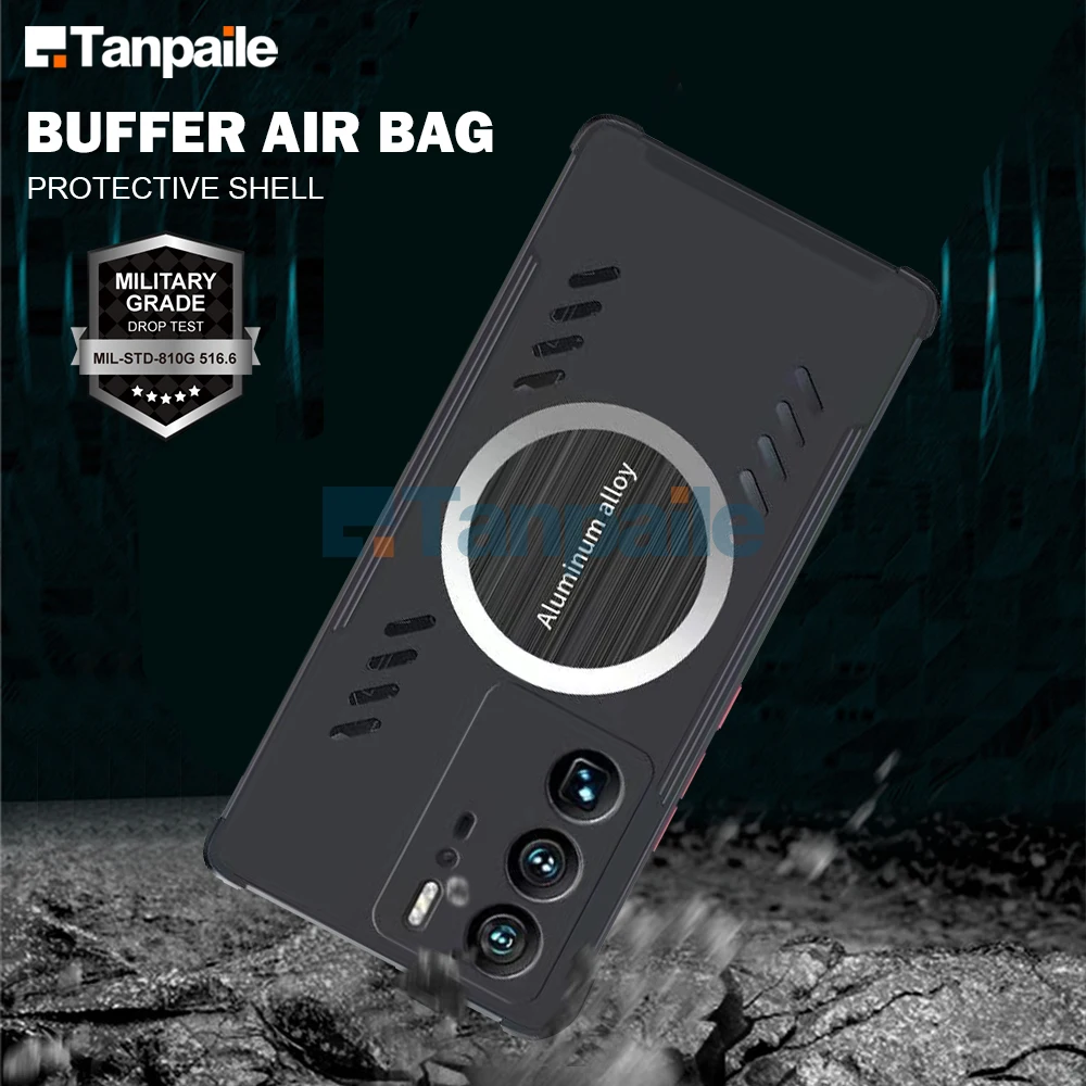 Tanpaile- For ZTE Axon 40 Pro 50 Ultra Magnetic Cooling Case Hard Bumper Heat Dissipation Phone Back Cover Funda view 5