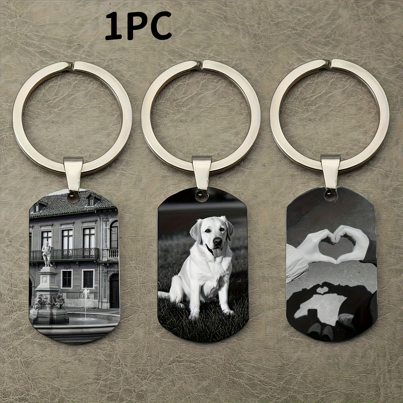 Porte-clés en métal gravé avec photo et texte personnalisés, cadeau personnalisé pour papa, petit ami, fête des pères, vacances